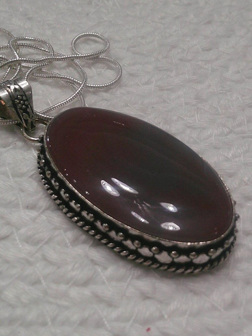 Beautiful BANDED PINK AGATE Handmade Sterling 925 Pendant/Chain #120F